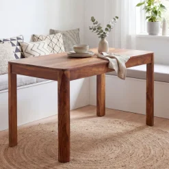 Esstisch Sheesham Massivholz 120cm Rechteckiger Esszimmertisch Küchentisch