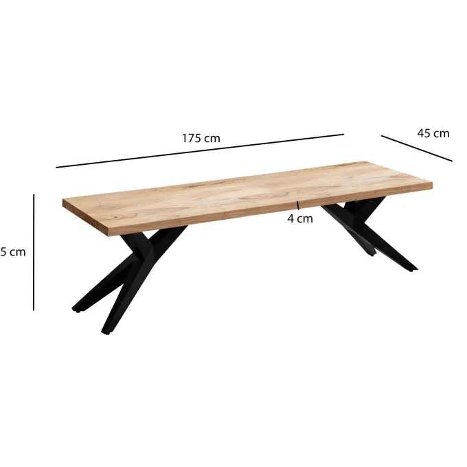 Esszimmerbank FineBuy Sitzbank Akazie Massivholz 175 cm Essbank Loft Klein