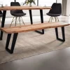 Esszimmerbank FineBuy Sitzbank 180 cm Akazie Massivholz Essbank Baumkante Groß