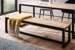 Esszimmerbank FineBuy Sitzbank Akazie Massivholz Industrial Essbank Loft Bank