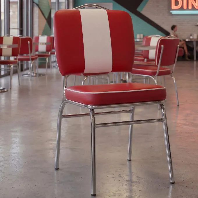 Esszimmerstuhl American Diner Stuhl 50er Jahre Retro Möbel Stuhl Bistro Essstuhl