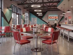 Esszimmerstuhl American Diner Stuhl 50er Jahre Retro Möbel Stuhl Bistro Essstuhl