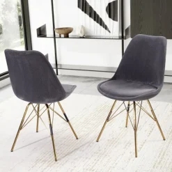 Esszimmerstuhl 2er Set FineBuy Küchenstuhl Cord Cara Stoff Stuhl Skandinavisch