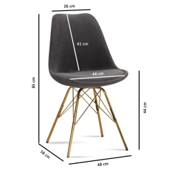 Esszimmerstuhl 2er Set FineBuy Küchenstuhl Cord Cara Stoff Stuhl Skandinavisch