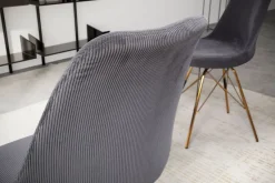 Esszimmerstuhl 2er Set FineBuy Küchenstuhl Cord Cara Stoff Stuhl Skandinavisch