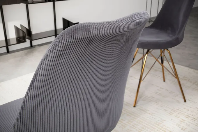 Esszimmerstuhl 2er Set FineBuy Küchenstuhl Cord Cara Stoff Stuhl Skandinavisch