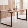 Esszimmertisch FineBuy 120 cm Esstisch Akazie Holz Massiv Küchentisch Industrial
