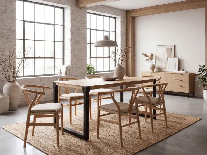 Esszimmertisch FineBuy Esstisch Akazie Holz Massiv Metall Küchentisch Industrial