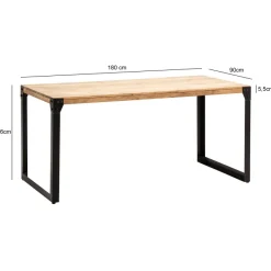 Esszimmertisch FineBuy Esstisch Akazie Holz Massiv Metall Küchentisch Industrial