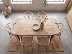 Esszimmertisch FineBuy Esstisch Akazie Holz Massiv Metall Küchentisch Industrial