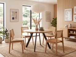 Esszimmertisch FineBuy Esstisch 120 cm Mango Holz Massiv Küchentisch Rund Modern