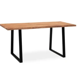 Esszimmertisch FineBuy Esstisch 120 cm Akazie Massivholz Küchentisch Baumkante