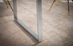 Esszimmertisch FineBuy Esstisch 120 cm Massivholz Küchentisch Baumkante Chrom