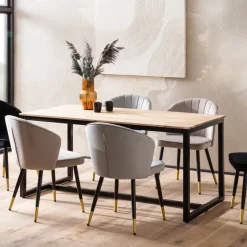 Esszimmertisch FineBuy Esstisch 120 cm Akazie Massivholz Küchentisch Loft Klein