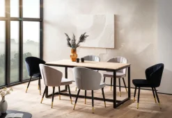 Esszimmertisch FineBuy Esstisch 120 cm Akazie Massivholz Küchentisch Loft Klein