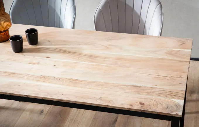 Esszimmertisch FineBuy Esstisch 120 cm Akazie Massivholz Küchentisch Loft Klein