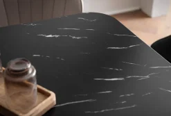 Esszimmertisch FineBuy Esstisch 120 cm Marmor Optik Schwarz Klein Küchentisch