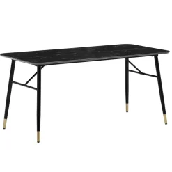 Esszimmertisch FineBuy Esstisch 120 cm Marmor Optik Schwarz Klein Küchentisch