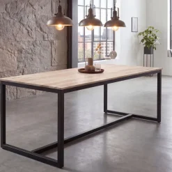 Esszimmertisch FineBuy Esstisch Akazie Holz Massiv Metall Küchentisch Loft