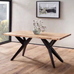 Esszimmertisch FineBuy Küchentisch Akazie Holz Massiv Esstisch Loft Groß Modern