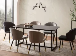 Esszimmertisch FineBuy Küchentisch 120 cm Marmor Optik Schwarz Klein Esstisch