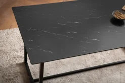 Esszimmertisch FineBuy Küchentisch 120 cm Marmor Optik Schwarz Klein Esstisch