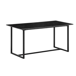 Esszimmertisch FineBuy Küchentisch 120 cm Marmor Optik Schwarz Klein Esstisch