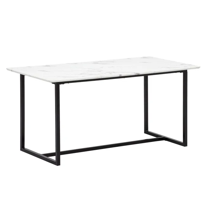 Esszimmertisch FineBuy Küchentisch 120 cm Marmor Optik Weiß Klein Esstisch
