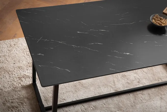 Esszimmertisch FineBuy Marmor Optik Schwarz Esstisch Küchentisch Tisch Esszimmer