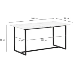 Esszimmertisch FineBuy Marmor Optik Weiß Esstisch Küchentisch Tisch Esszimmer