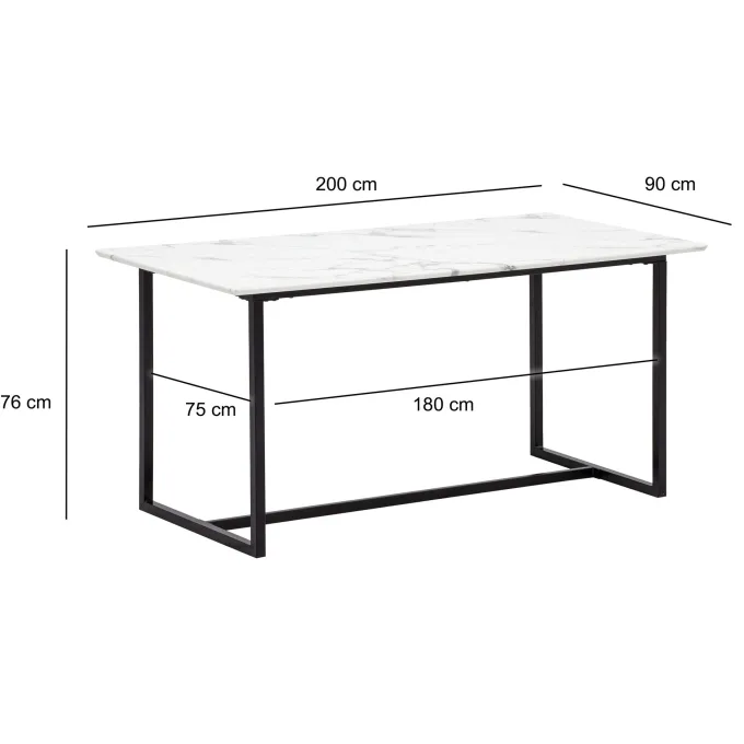 Esszimmertisch FineBuy Marmor Optik Weiß Esstisch Küchentisch Tisch Esszimmer