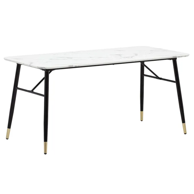 Esszimmertisch FineBuy Marmor Optik Weiß Esstisch Küchentisch Tisch Esszimmer