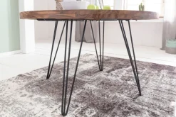 Esszimmertisch Rund Ø 120 cm Massivholz Sheesham Esstisch Küchentisch Landhaus