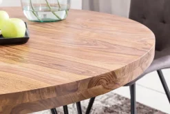 Esszimmertisch Rund Ø 120 cm Massivholz Sheesham Esstisch Küchentisch Landhaus