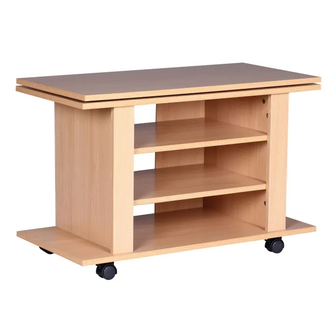 Fernsehschrank Rollbar Drehbar TV Bank Schrank Möbel Fernsehtisch HiFi Rack Holz