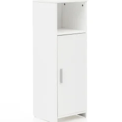 FinBuy Badschrank Spanplatte Beistellschrank Badregal Weiß Schmal Freistehend