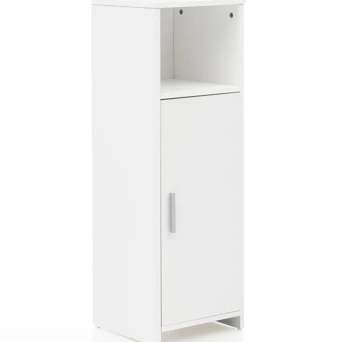FinBuy Badschrank Spanplatte Beistellschrank Badregal Weiß Schmal Freistehend