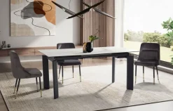 FineBuy Ausziehbarer Design Esstisch 180 - 240 cm Glas Keramik Keramiktisch Esszimmertisch