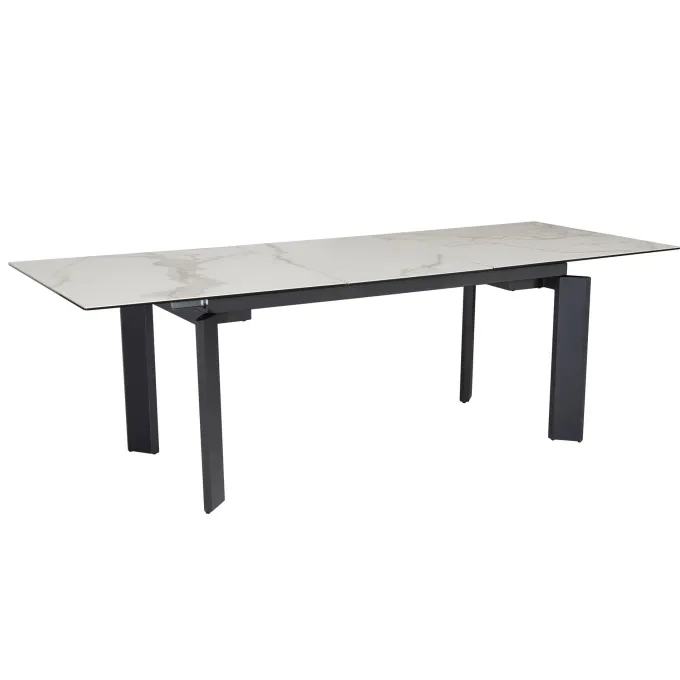 FineBuy Ausziehbarer Design Esstisch 180 - 240 cm Glas Keramik Keramiktisch Esszimmertisch