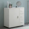 FineBuy Badschrank Midischrank Weiß Badezimmerschrank Matt Kommode
