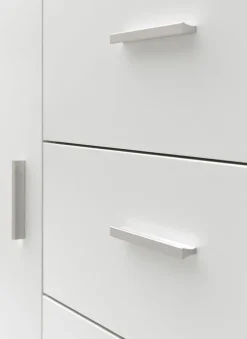 FineBuy Badschrank Midischrank Weiß Badezimmerschrank Matt Kommode