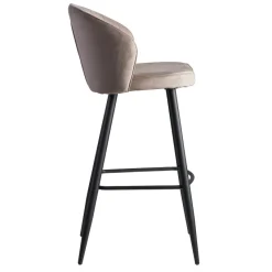 FineBuy Barhocker Samt Barstuhl Design Tresenhocker mit Lehne Stoff Hocker 110kg