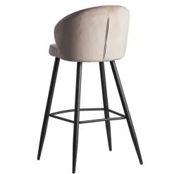 FineBuy Barhocker Samt Barstuhl Design Tresenhocker mit Lehne Stoff Hocker 110kg