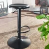 FineBuy Barhocker Schwarz Hocker Metall Bistrohocker 100 kg Rund Tresenhocker