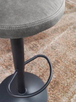 FineBuy Barhocker Wildlederoptik Hocker Stoff/Metall Bistrohocker 100 kg Rund