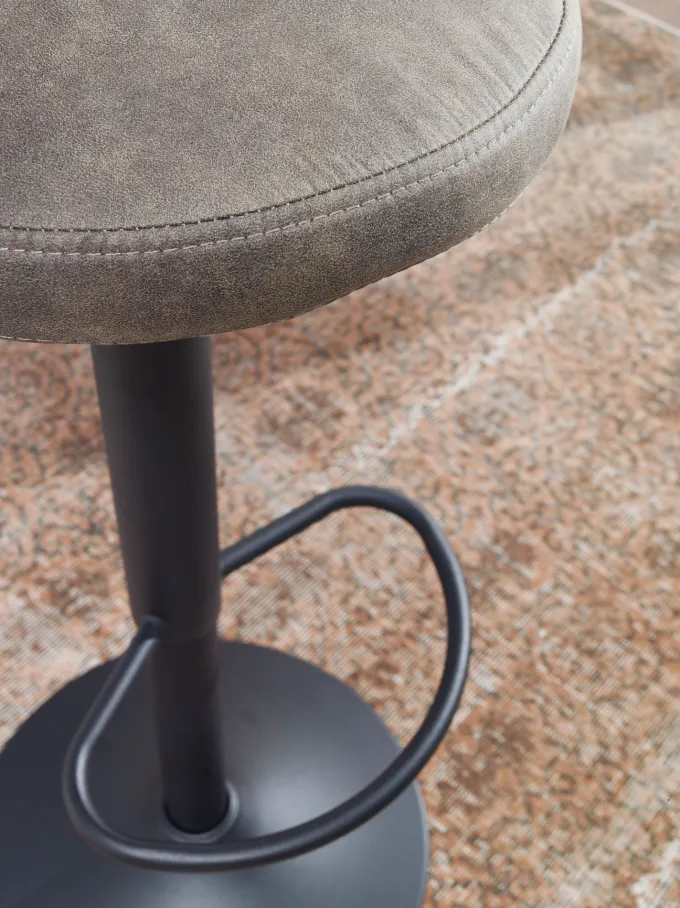 FineBuy Barhocker Wildlederoptik Hocker Stoff/Metall Bistrohocker 100 kg Rund