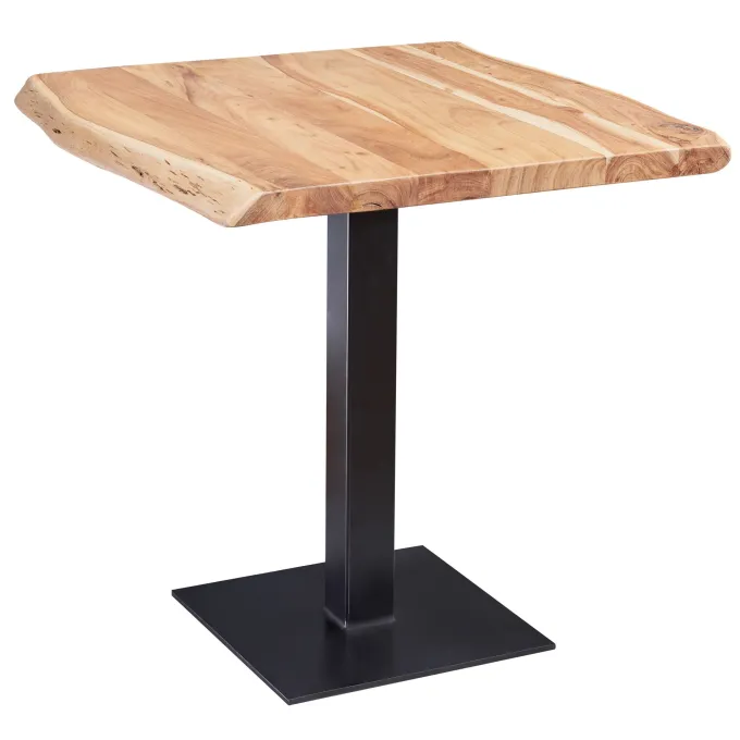 FineBuy Baumkante Esszimmertisch Akazie Massiv 80 x 75 cm Esstisch Küchentisch