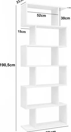 FineBuy Bücherregal FB51366 Standregal weiß Spanplatte Design Aufbewahrungsregal