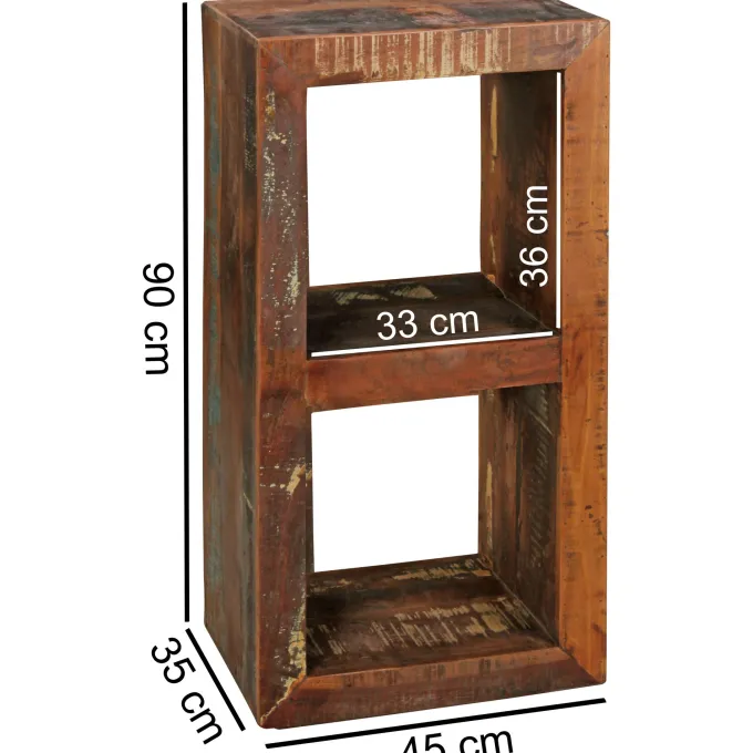 FineBuy Bücherregal KALKUTTA 45 x 35 x 90 cm Standregal Massiv Regal Cube