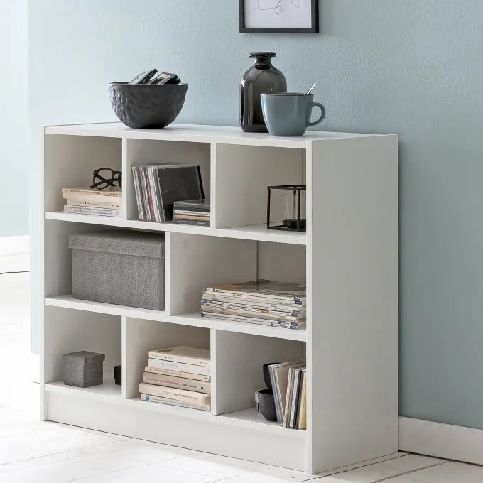 FineBuy Bücherregal SV51829 Holzregal Standregal Holz Regal Flurregal modern